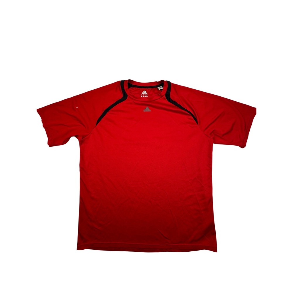 Adidas Athletic T-Shirt Mens XL Red Short Sleeve‎ Mesh Performance Top